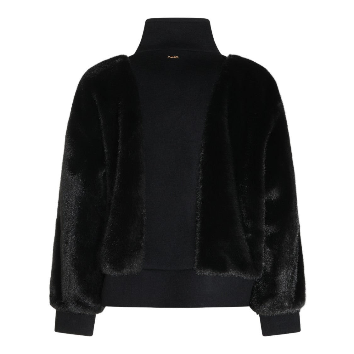 Twin-Set High-Collar Buckle Strap Faux Fur Jacket