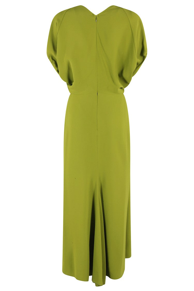 Victoria Beckham Blouson Detail Midi Dress