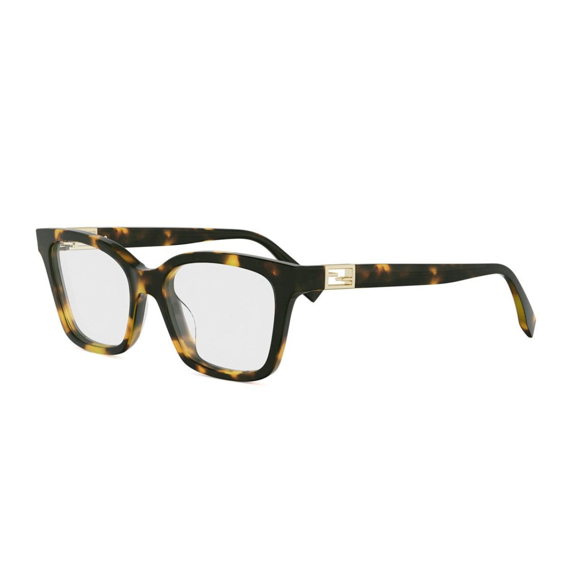 Fendi Havana Baguette Acetate Square Sunglasses