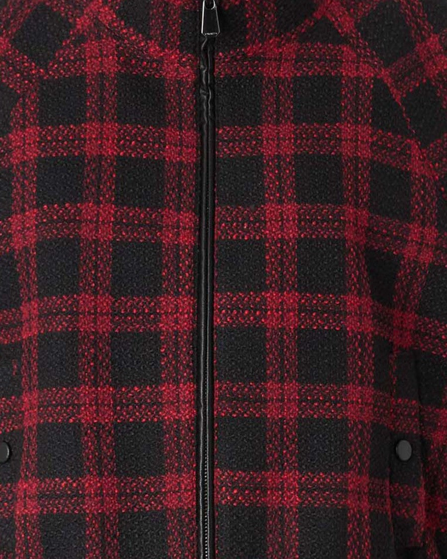 Pinko High-Collar Tweed Gilet With Gathered Hem