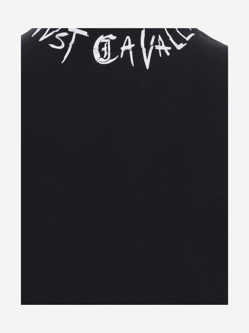 Just Cavalli Crew Neck Cotton Sweatshirt With Logo Print