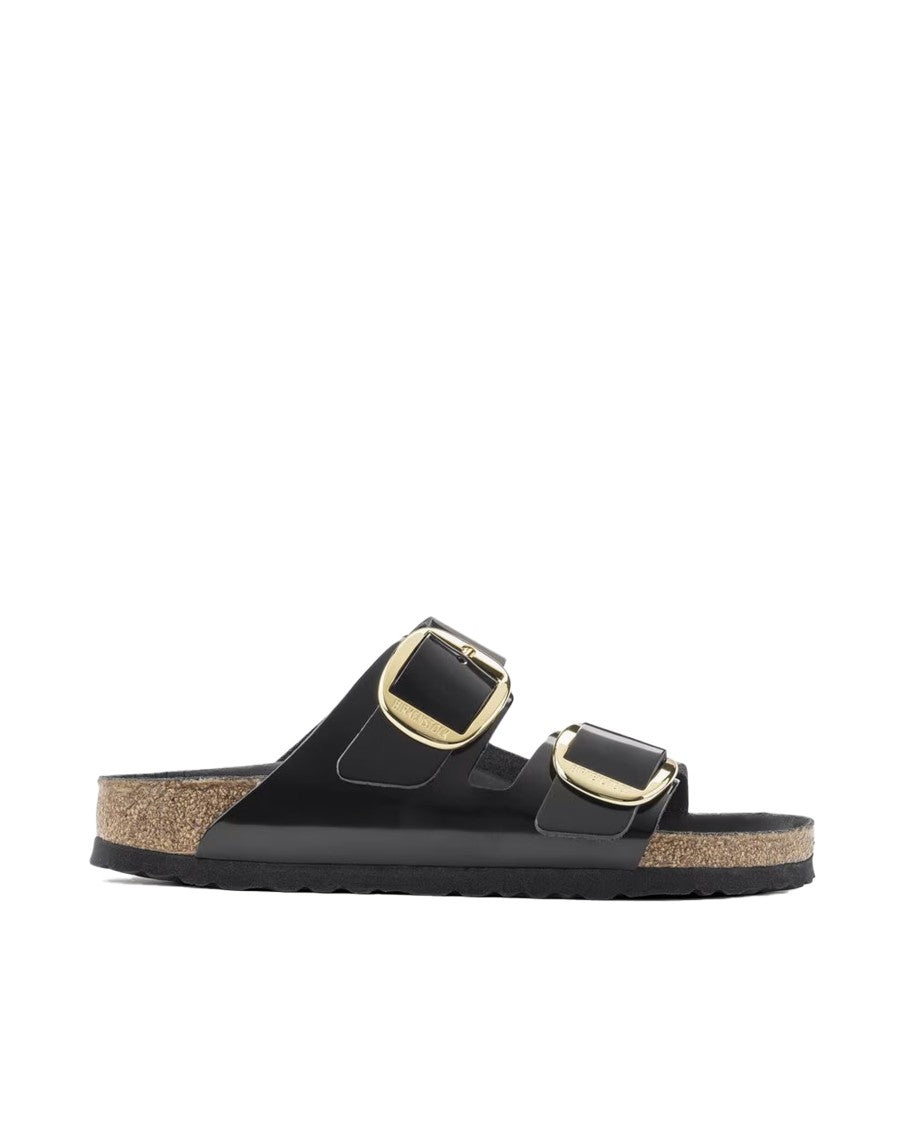 Birkenstock Arizona Slides Big Buckle High Shine Black