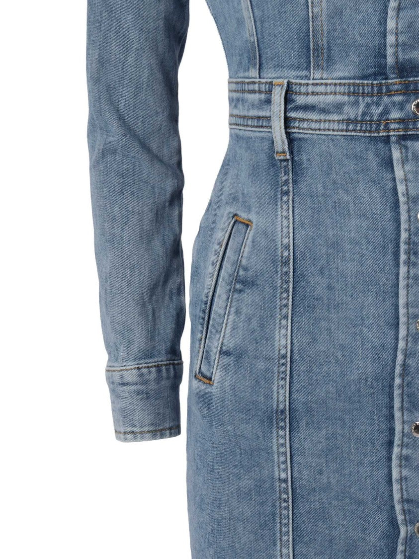 7 For All Mankind Light Blue Luxe Dress Morning Sky