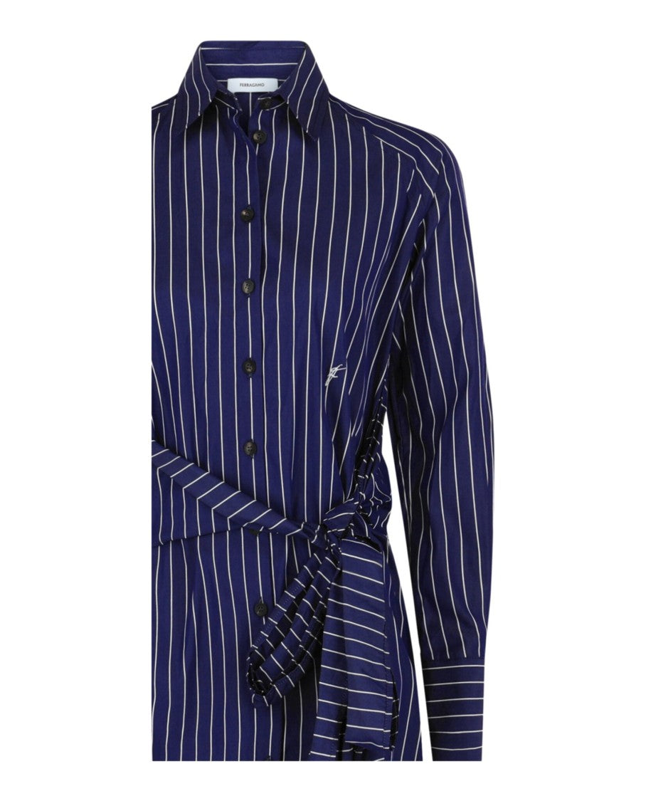 Ferragamo Pinstriped Shirt Dress