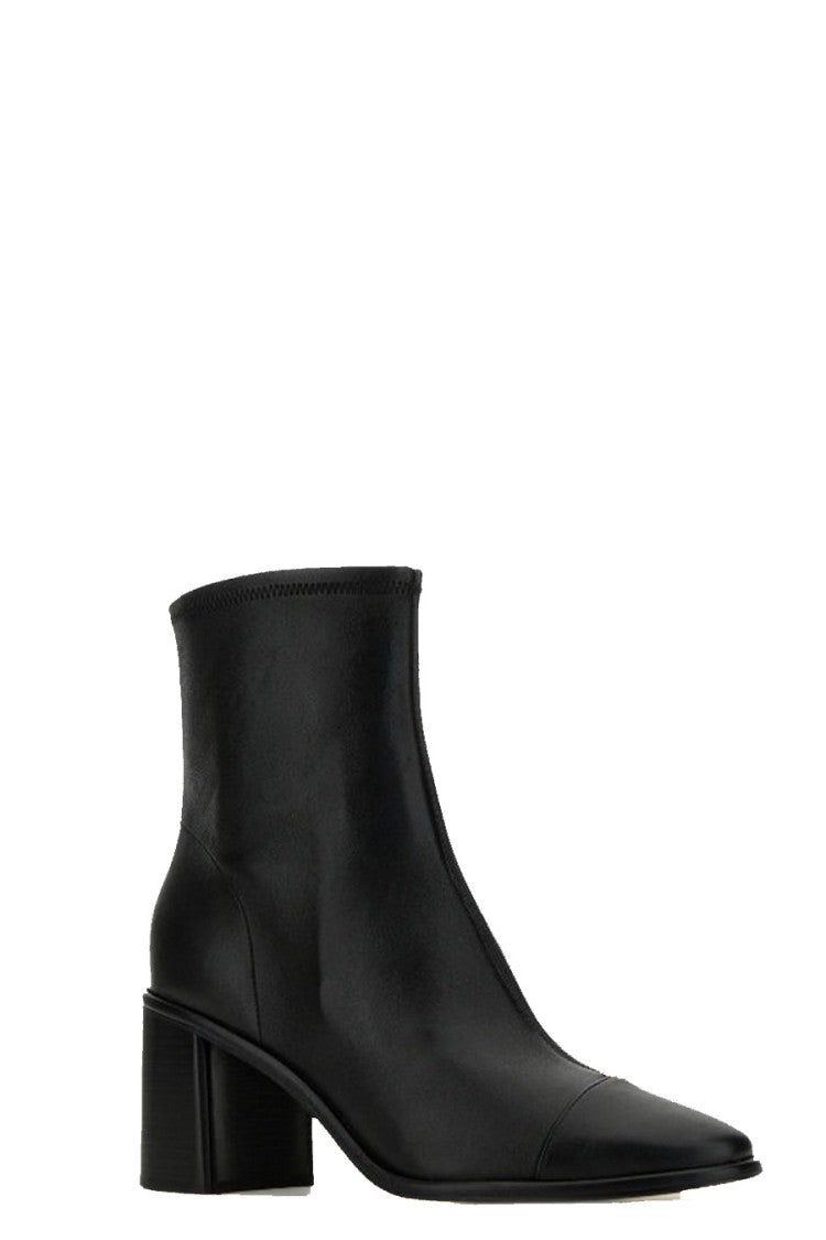 Tory Burch Black Leather Cap-Toe Sock Bootie