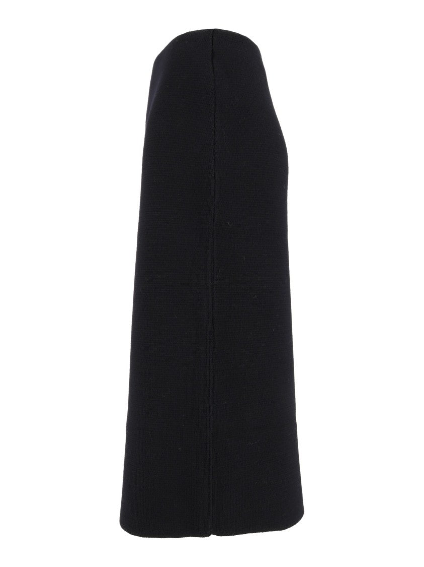 Fabiana Filippi Night Blue Merino Wool Midi Skirt