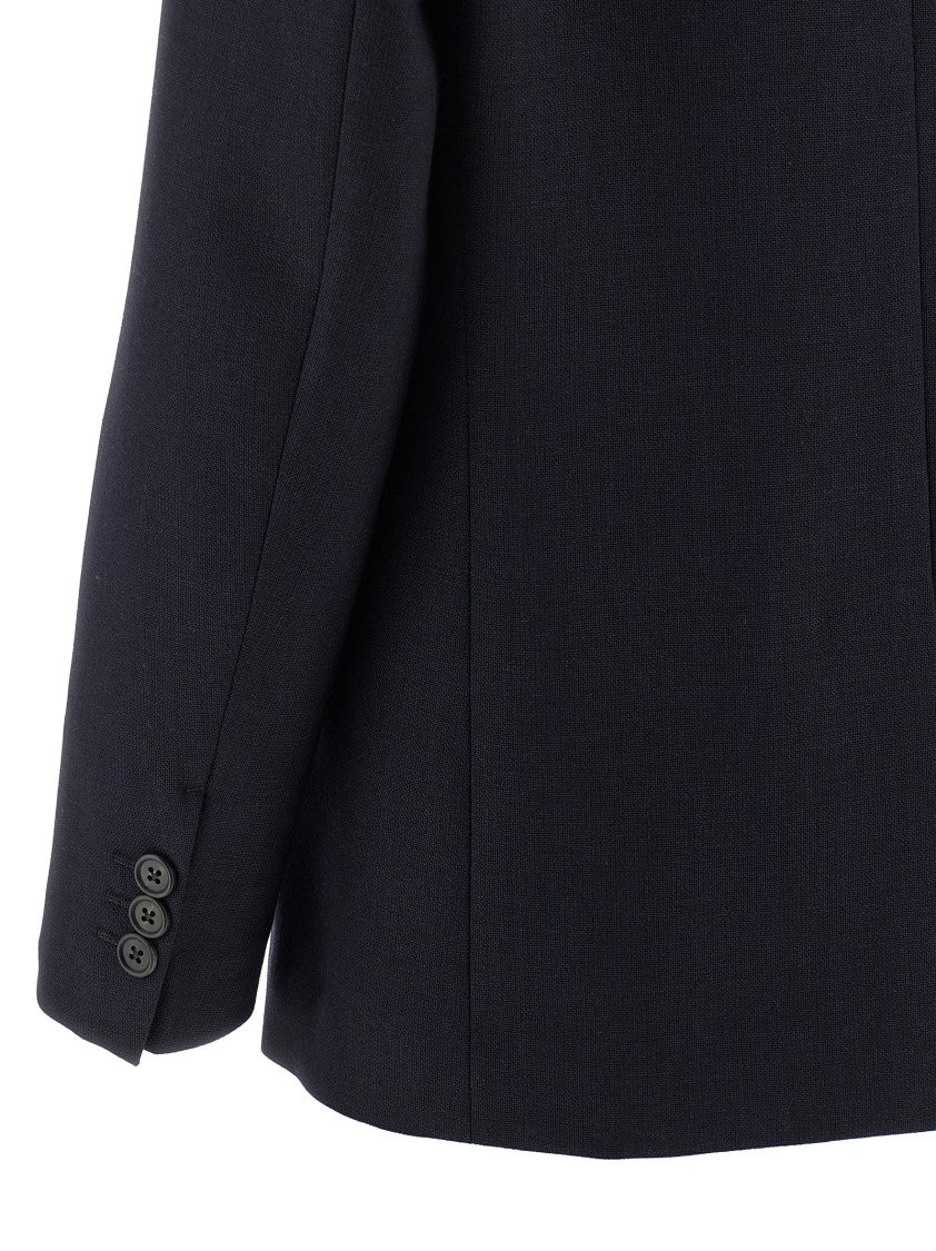 Prada Tailored Black Wool Blazer With Peak Lapels And Structured Silhouette