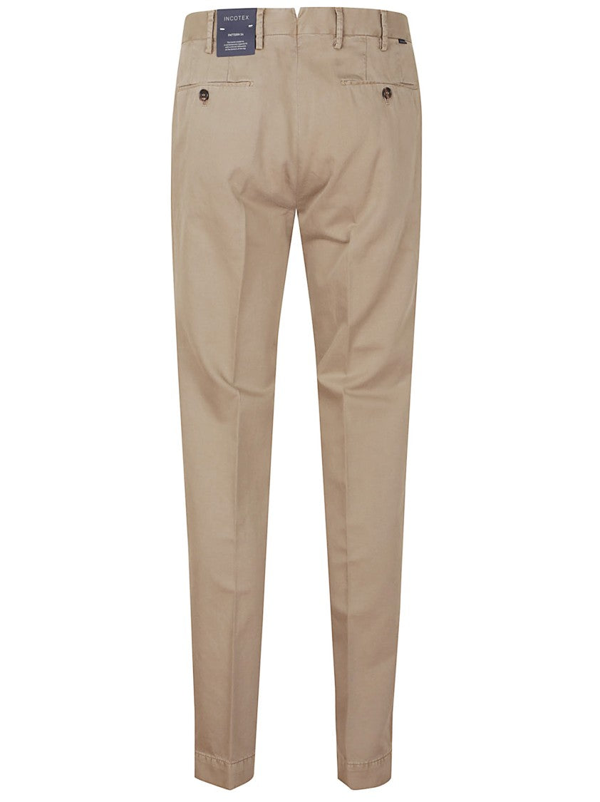 Incotex Tailored Cotton Trousers With Pleated Front
