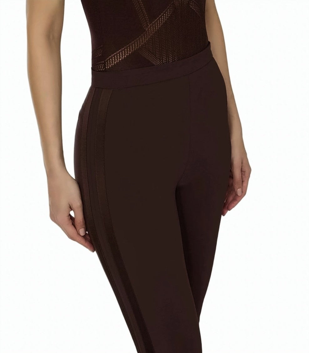 Elisabetta Franchi Light Crepe Satin Side Bands Trousers