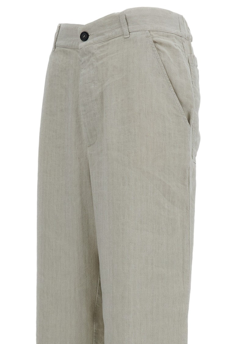 Barena Herringbone Weave Wide-Leg Trousers With Elasticated Waistband
