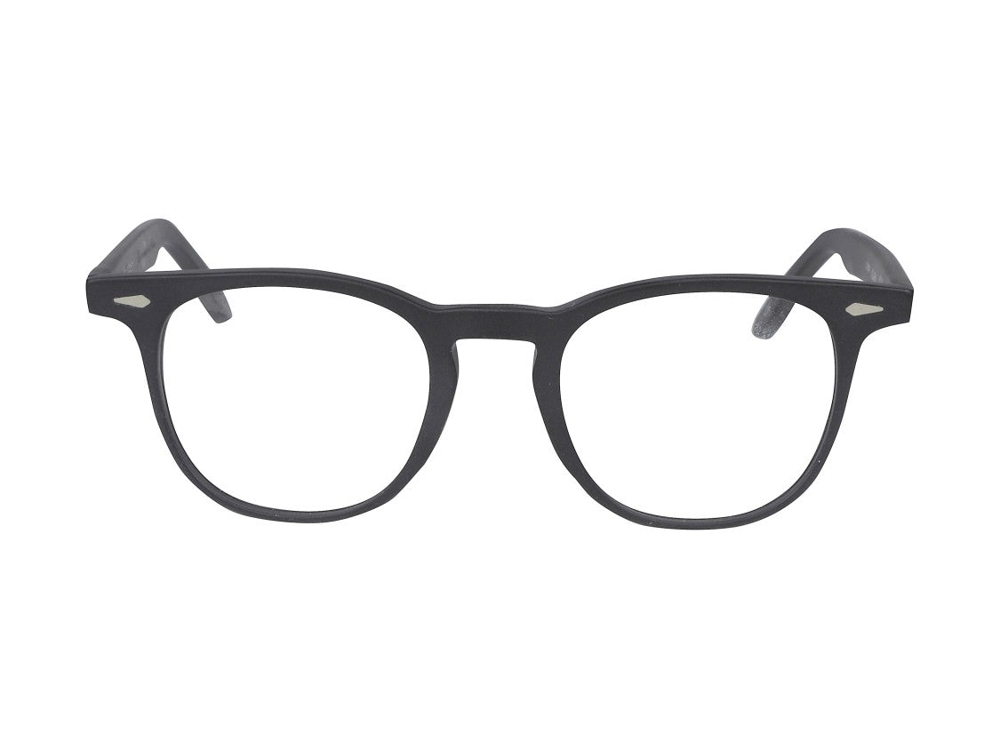 Kador Black Klark Silver Round Eyeglasses