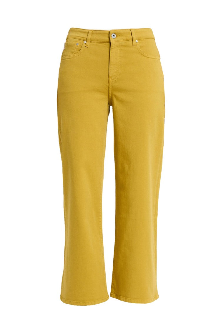 Ag Mustard Saige Wide Leg Crop Jeans