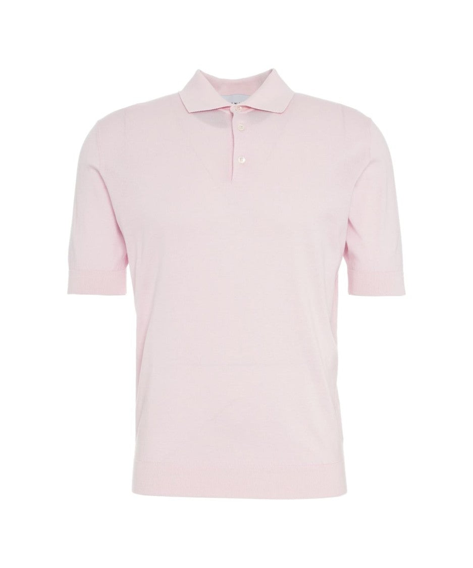 Gender Rose Cotton Polo Shirt With Ribbed Collar