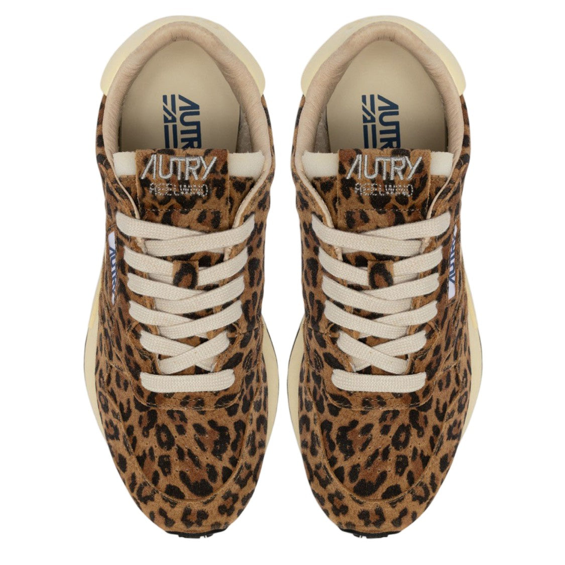 Autry Reelwind Low Leather Sneakers With Animal Print