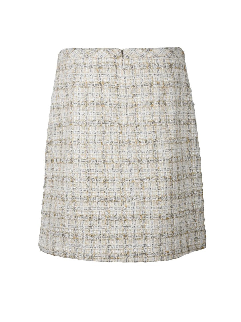 Versace Collection Bouclé Mini Skirt - Beige/Gold