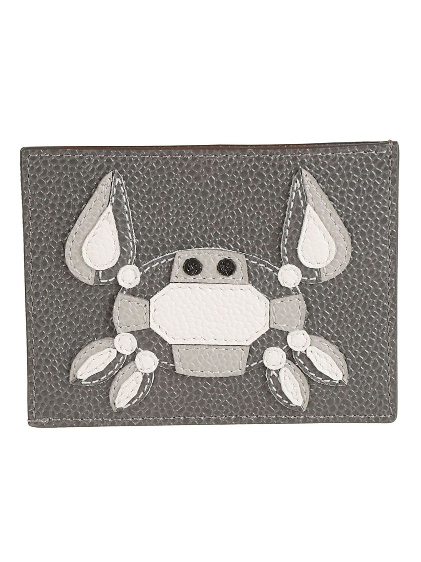 Thom Browne Textured Leather Cardholder With Playful Crab Design
