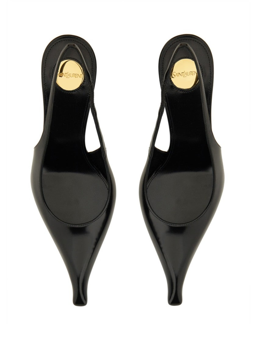 Saint Laurent "Miller" Leather Wedges