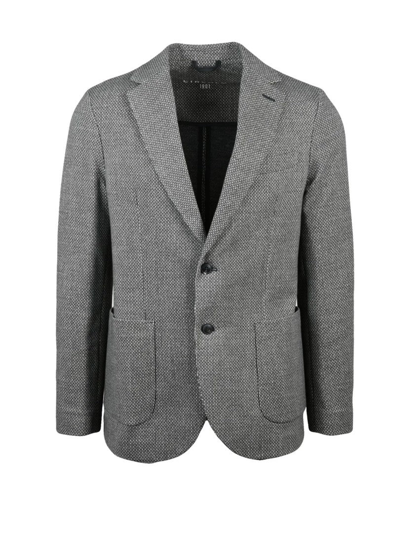 Circolo 1901 Textured Cotton Stretch Jacket With Classic Lapel And Button Closure
