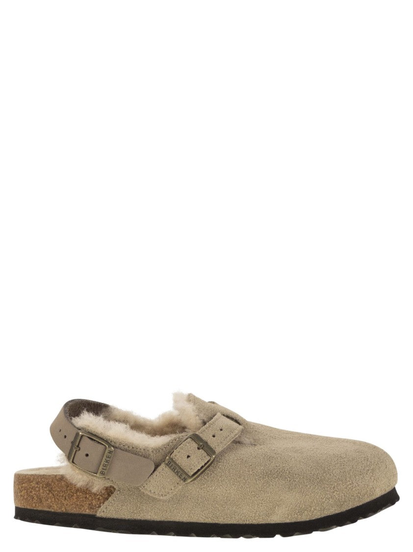 Birkenstock Tokio Shearling - Suede And Lambskin Slippers