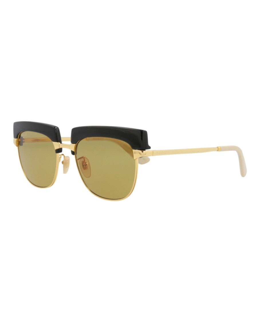 Gucci Square-Frame Metal Sunglasses