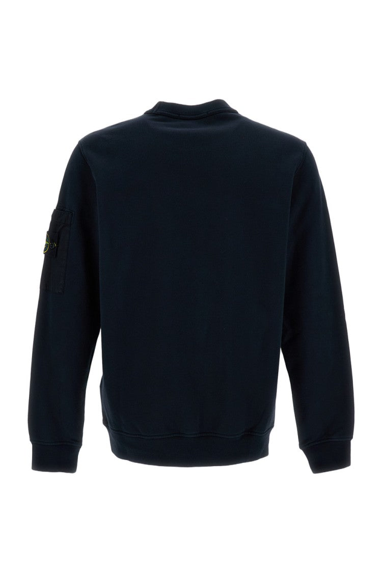 Stone Island Crewneck Sweatshirt With Ribbed Detailing And Logo Patch