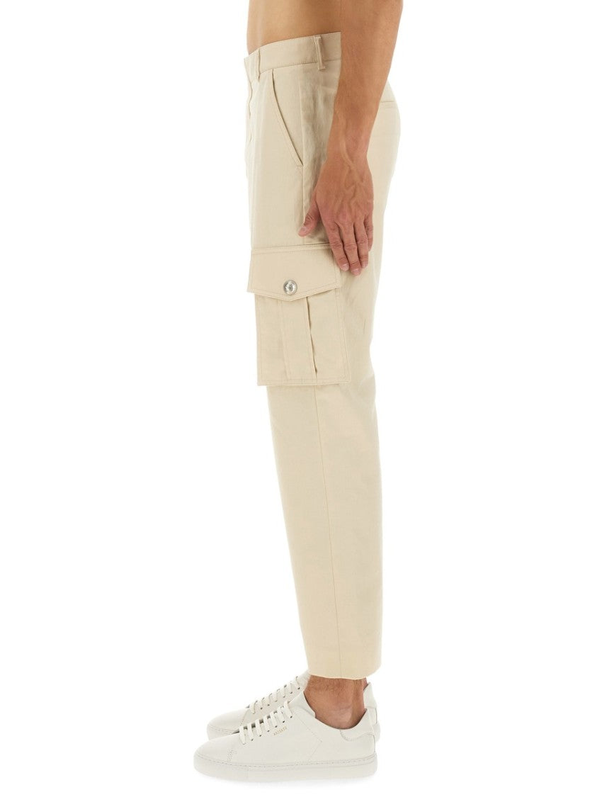 Balmain Tailored Straight Leg Cotton Cargo Pants
