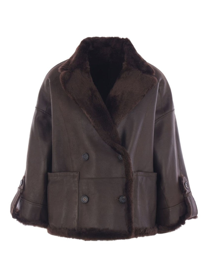 Brunello Cucinelli Double-Breasted Coat With Plush Texture