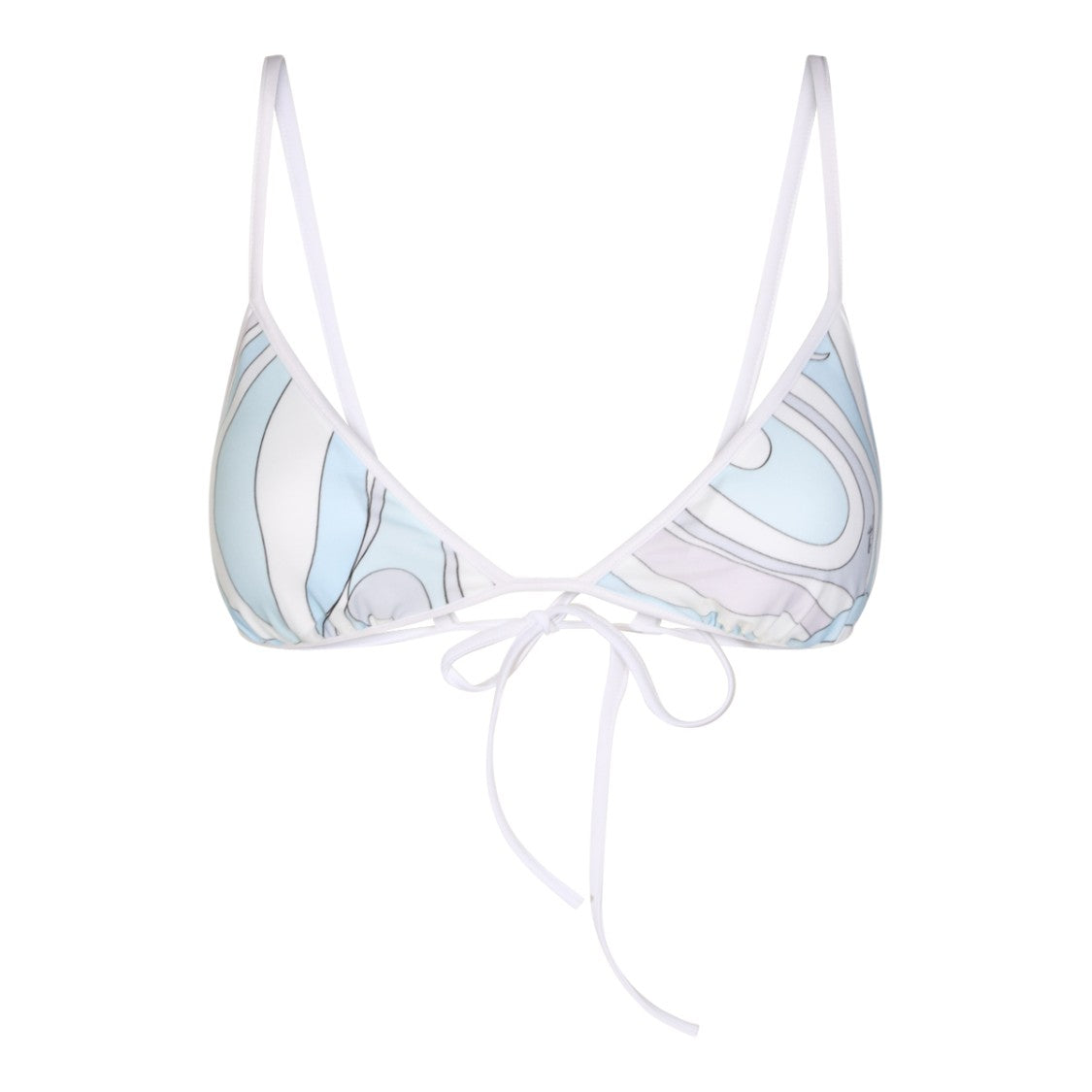 Emilio Pucci Triangle Bikini Top With Wavy Pattern And Adjustable Straps