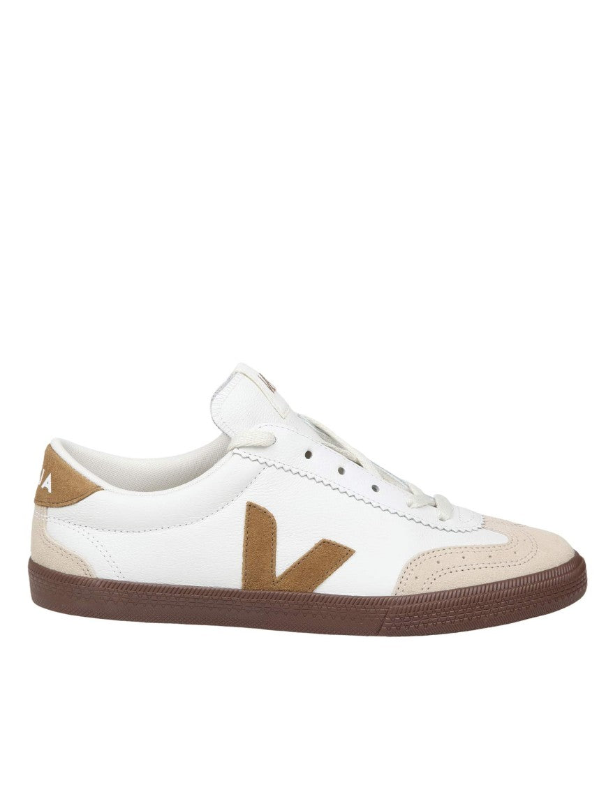 Veja Leather Volley Sneakers With Suede Details