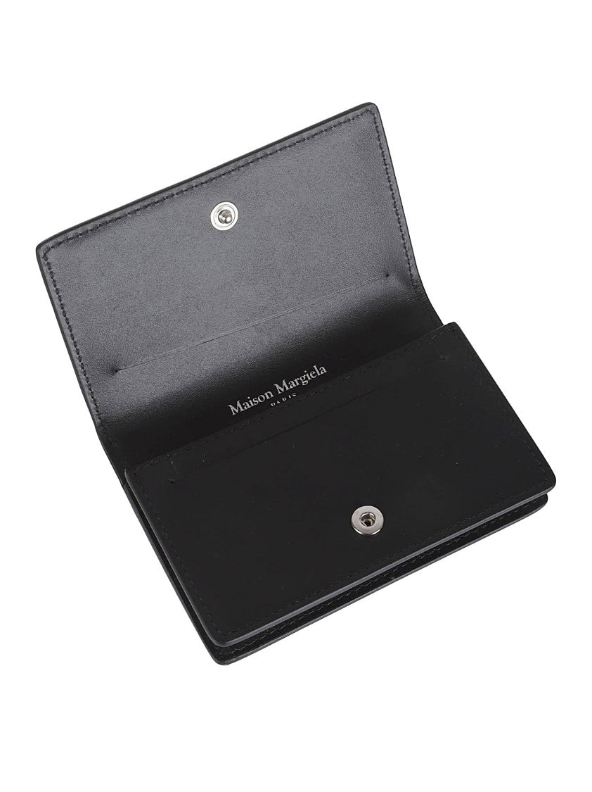 Maison Margiela Textured Leather Wallet With Clip Closure
