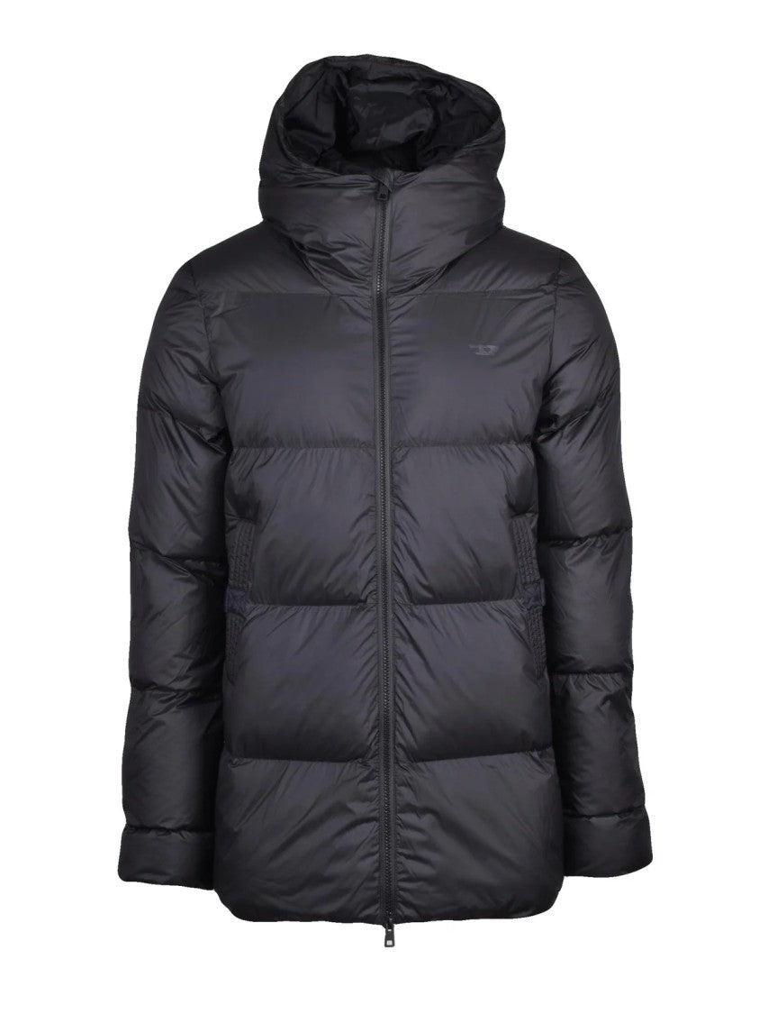 Diesel Black Polyester Down Jacket