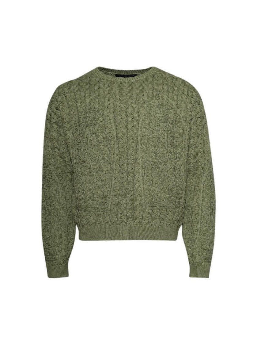 Who Decides War Lagoon Cable Knit Sweater - Olive