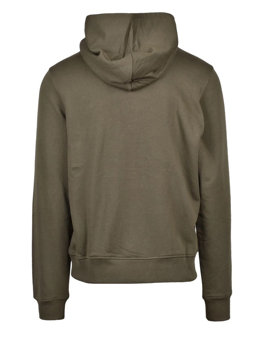 Diesel Green Cotton Kangaroo-Pocket Hoodie