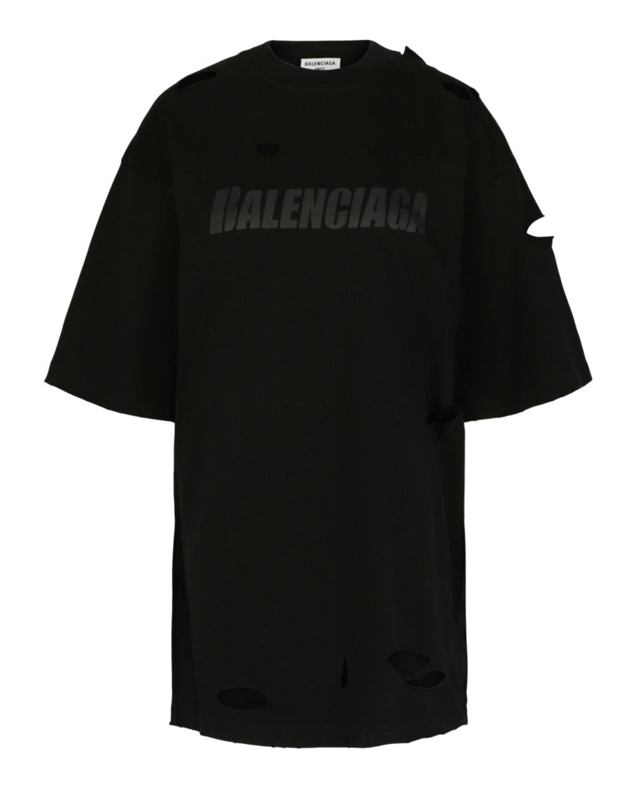 Balenciaga Caps Destroyed Boxy Fit T-Shirt