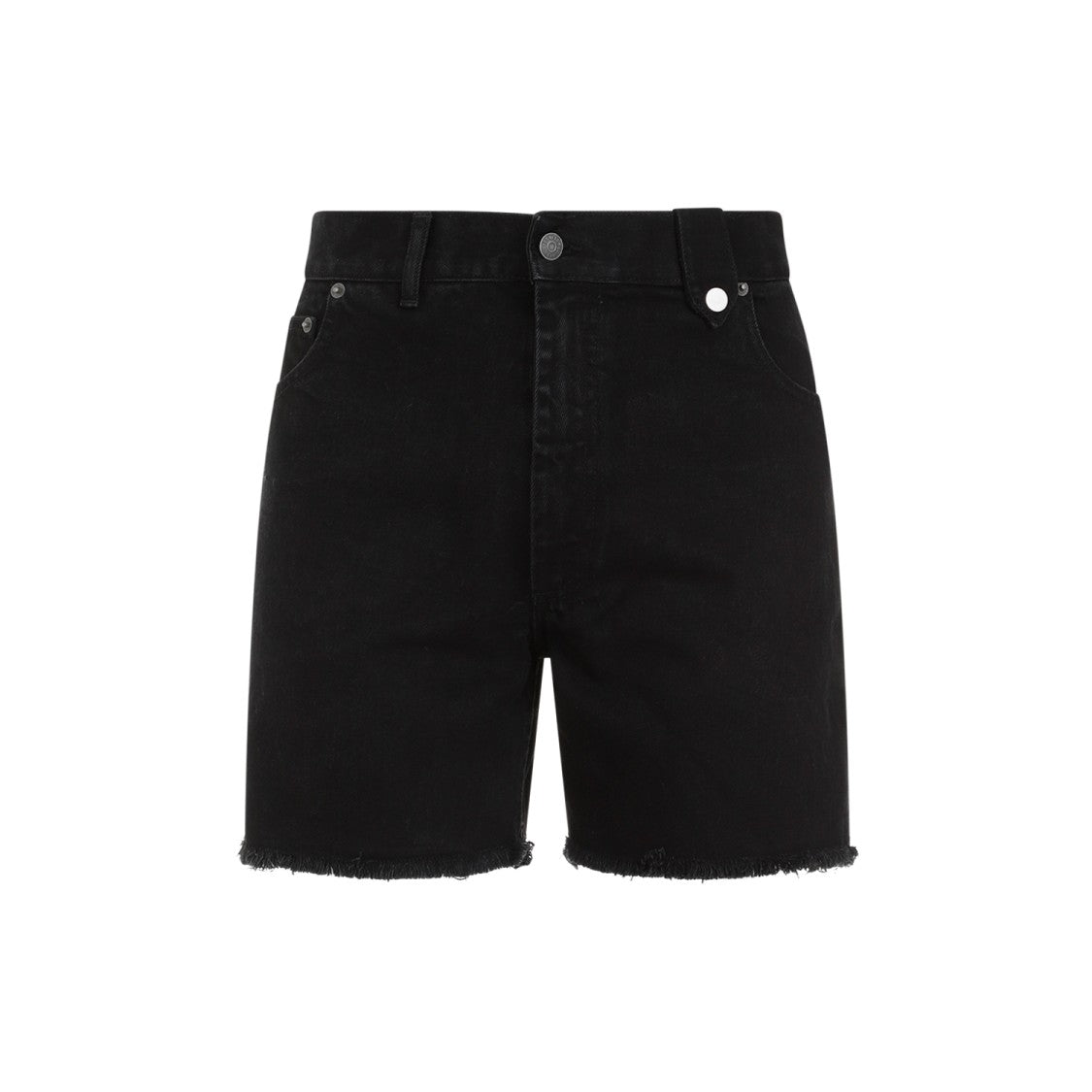 Egonlab Black Stonewashed Cotton Denim Shorts