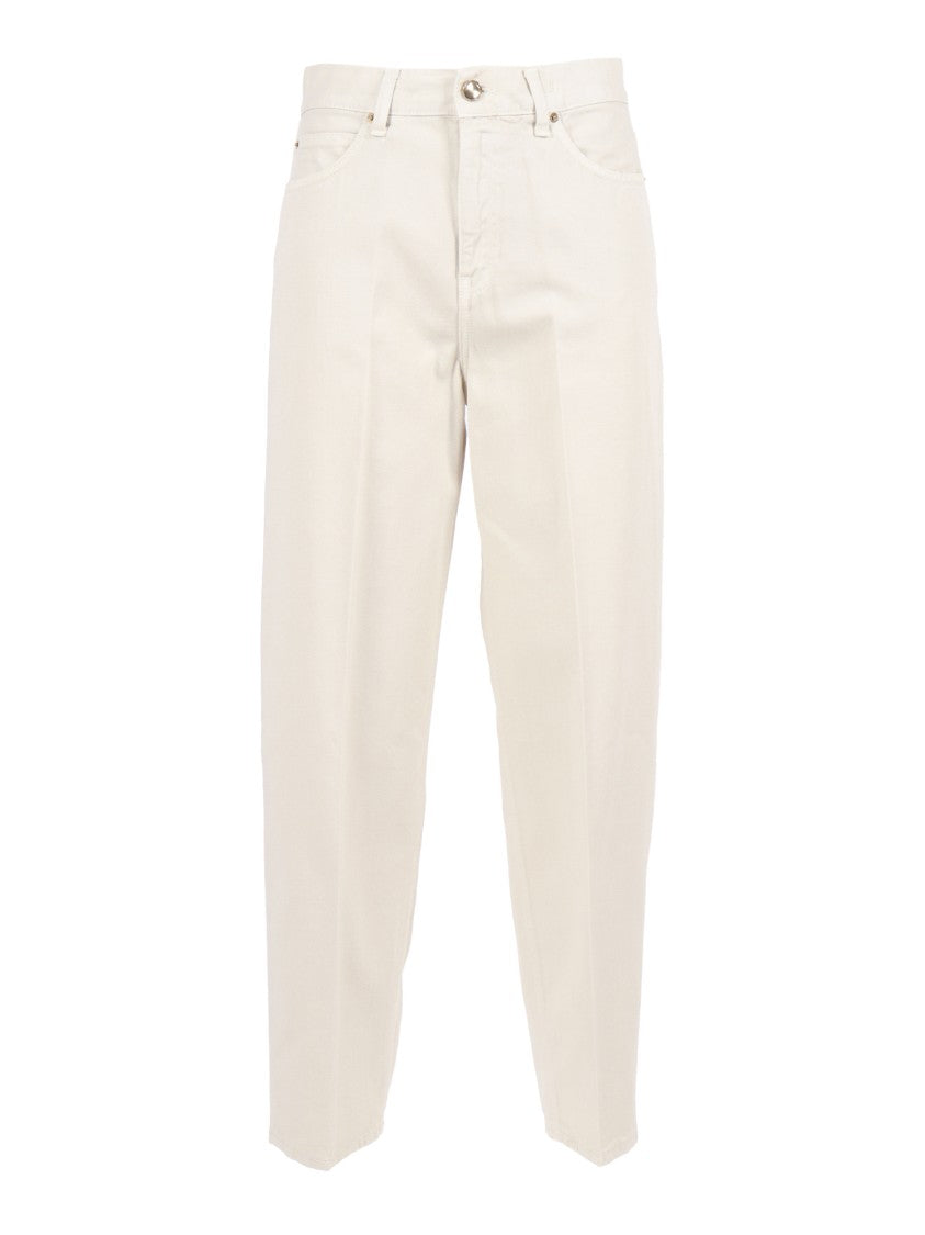 Briglia High-Waisted Straight-Leg Pants With Unique Button Closure