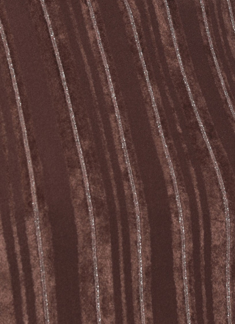 D. Exterior Brown Striped Lurex Viscose Tank Top
