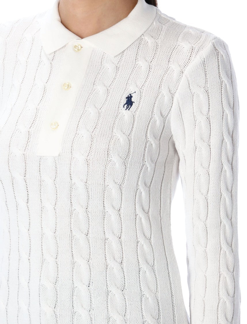 Polo Ralph Lauren Cable Knit Cotton Polo Sweater
