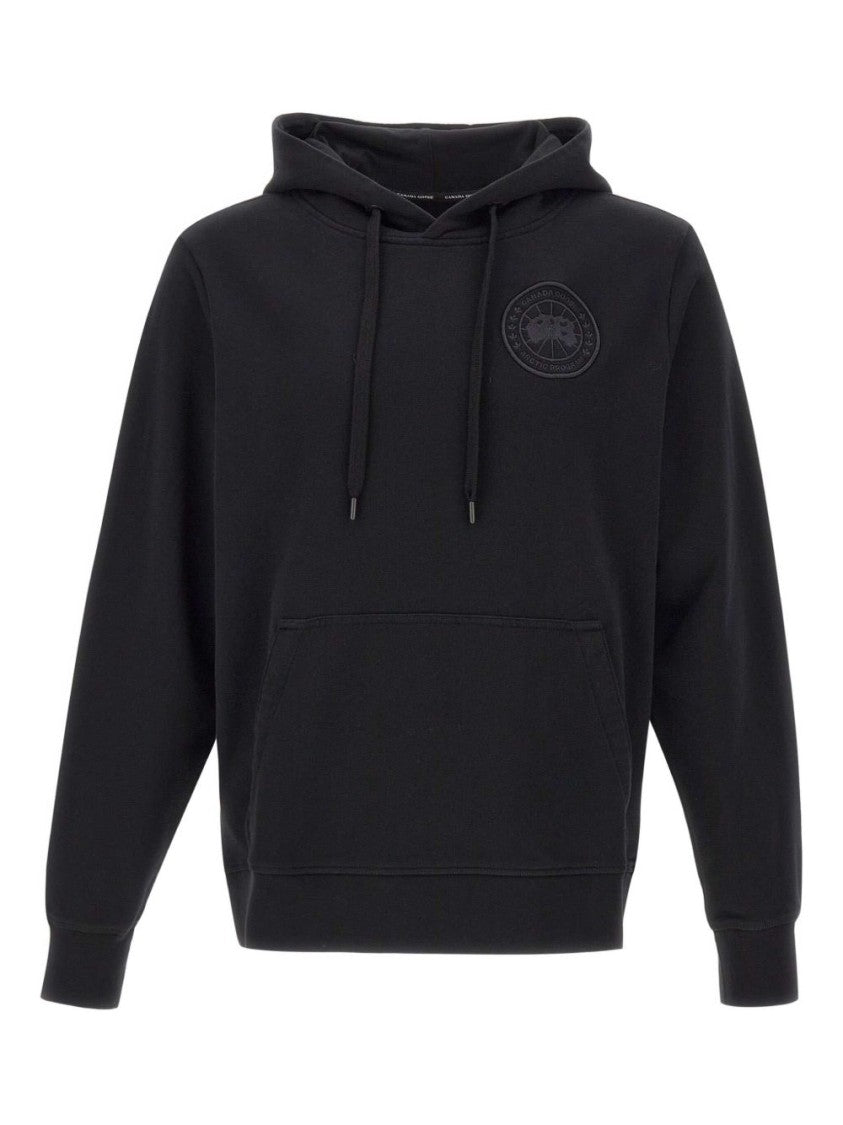 Canada Goose Cropped Black Hoodie With Front Pocket
