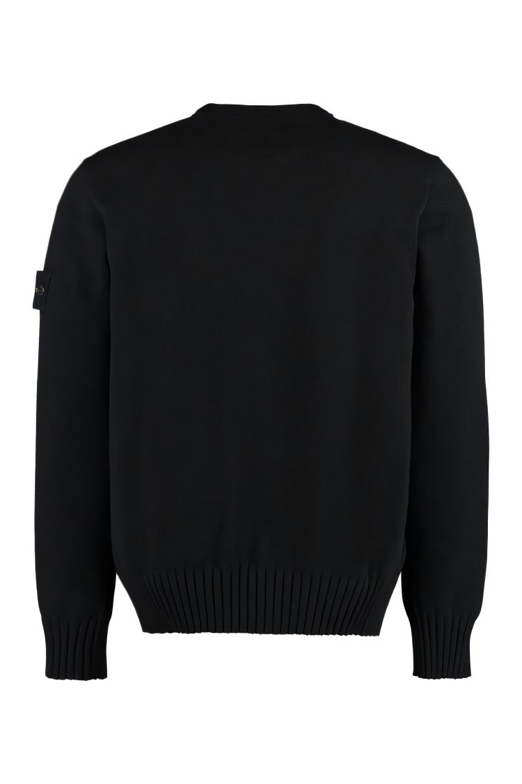 Stone Island Classic Crew Neck Knit Sweater With Logo Patch