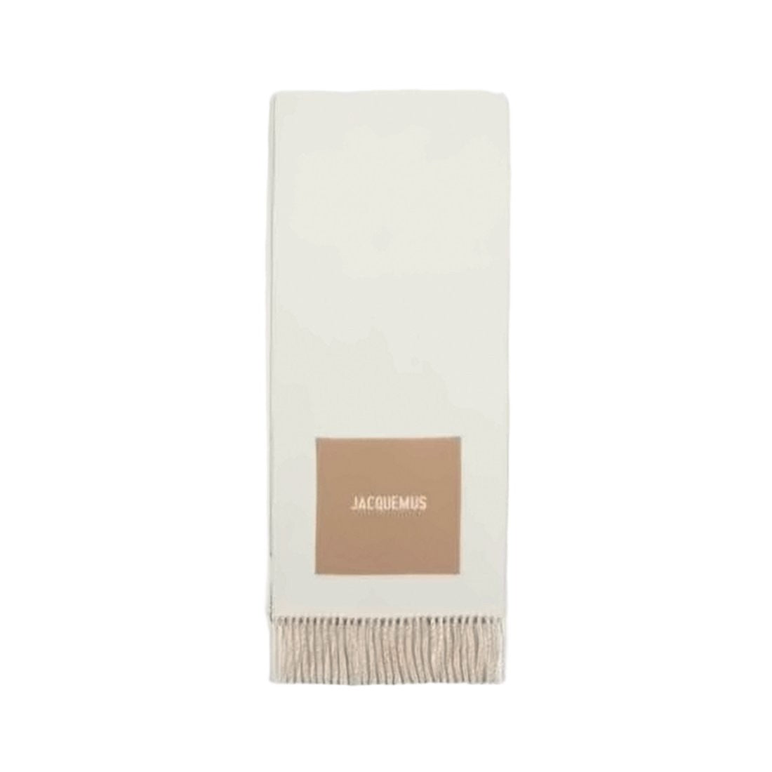 Jacquemus Fringed Wool Scarf With Contrasting Patch Detail