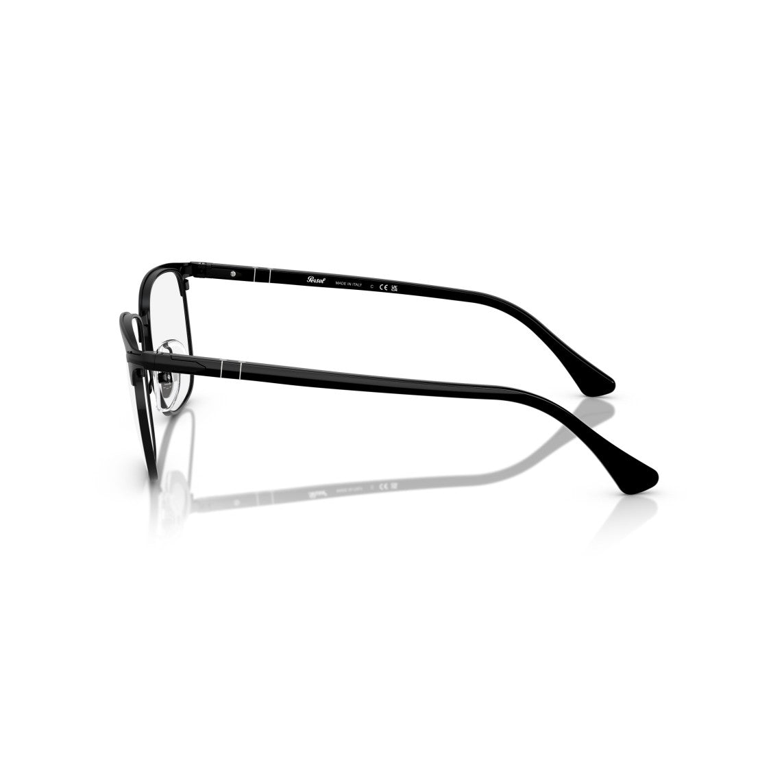 Persol 0Po1021v Rectangular Metal Frame Eyeglasses With Subtle Silver Accents