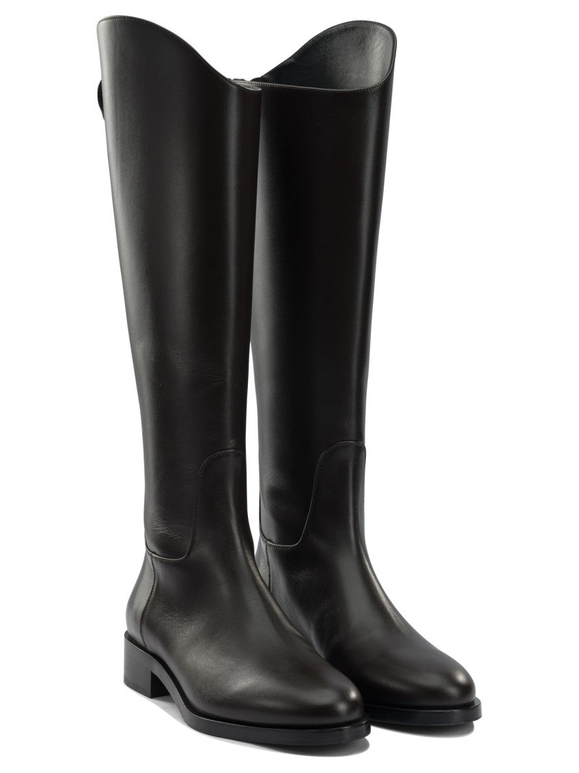 Aeydē Fitted Black Calfskin Leather Hector Boots