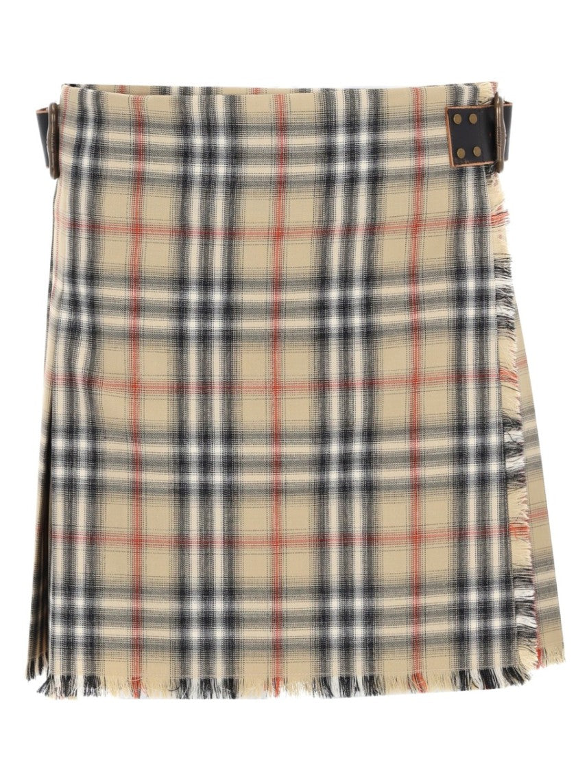 Burberry Mini Kilt Buckles Skirt