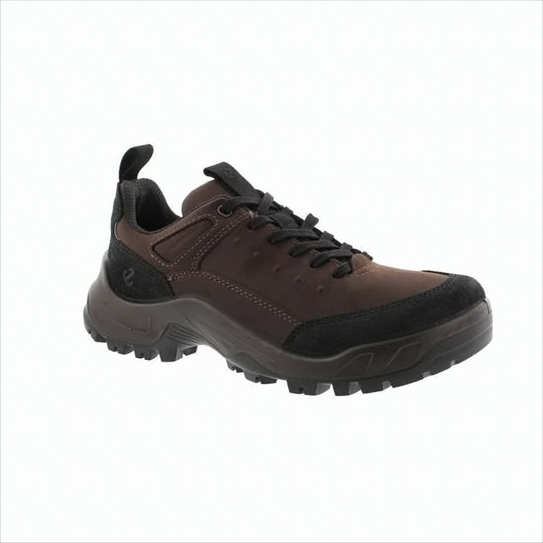 Ecco Rugged Brown Leather Shoes With Textured Rubber Sole