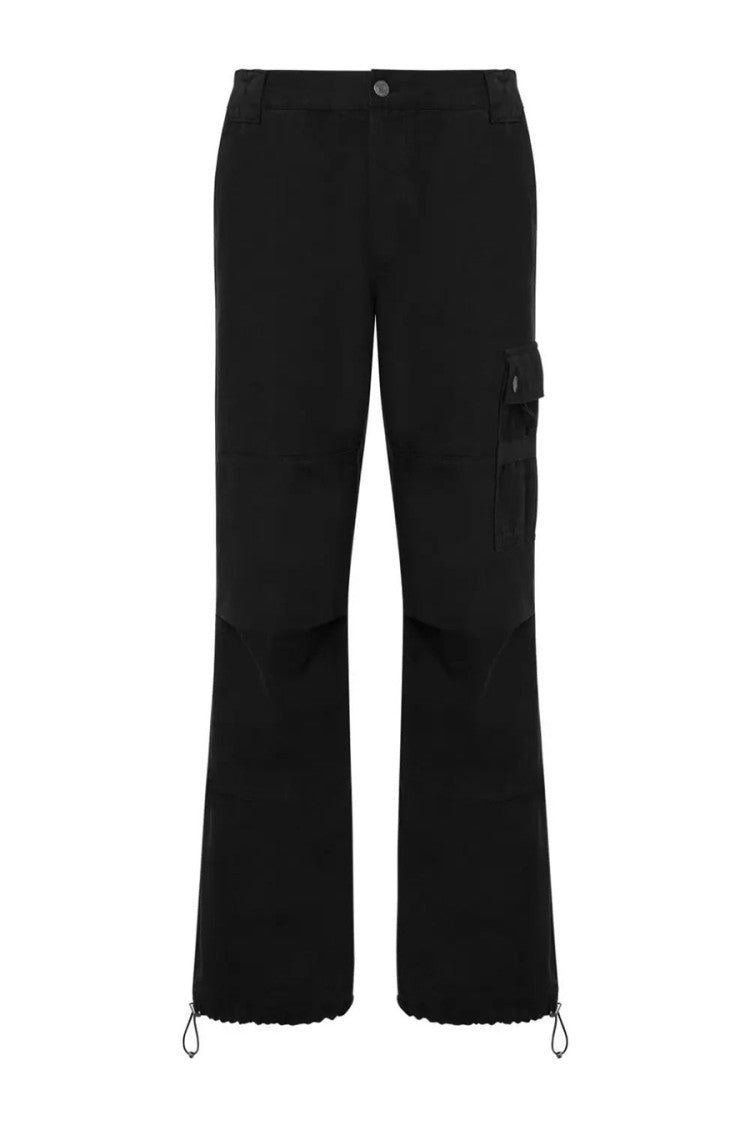 Moschino Relaxed-Fit Black Trousers With Adjustable Drawstring Hem