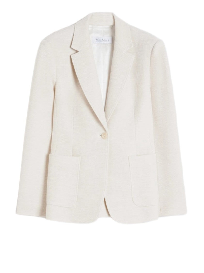 Max Mara Pure Wool Piquet Fitted Blazer