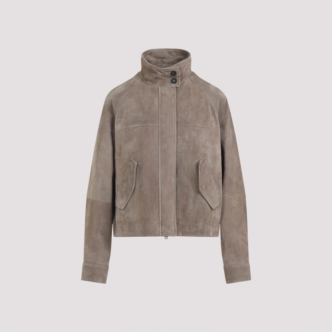 Brunello Cucinelli Brown Cold Suede Leather Jacket