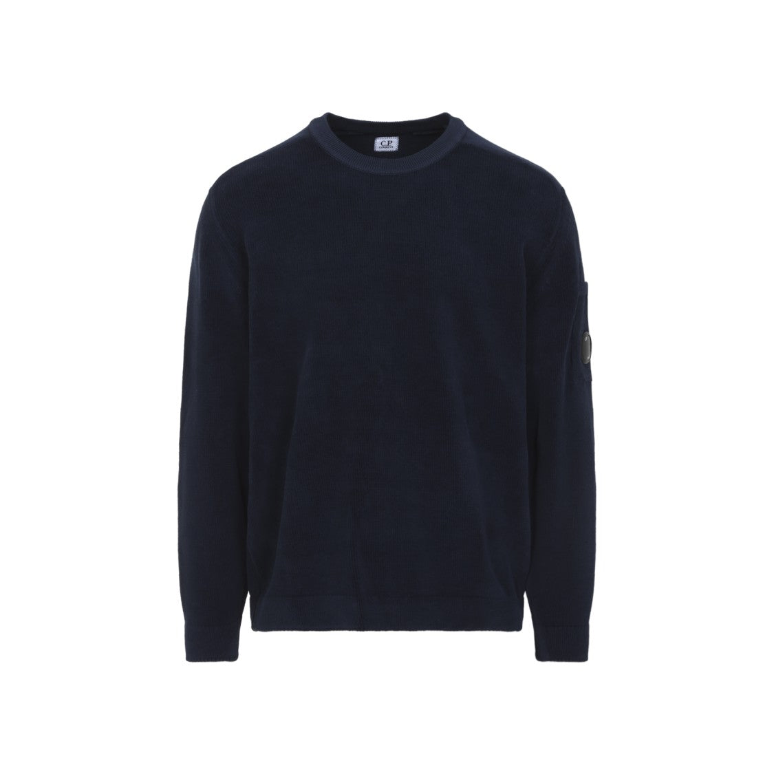 C.P. Company Long Sleeve Crew Neck Sweater With Textured Fabric