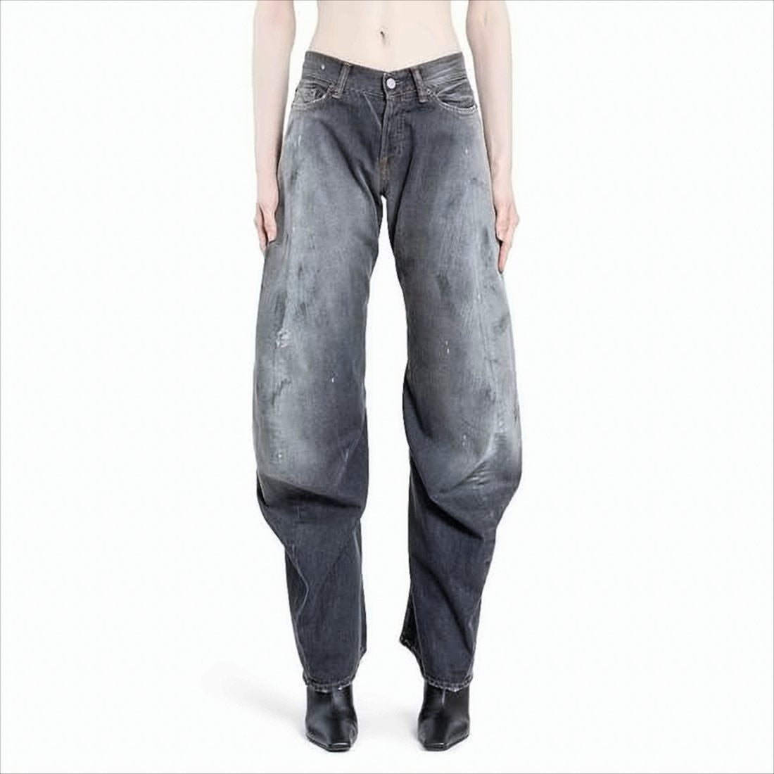 Acne Studios Wide-Leg Denim Pants With Distressed Finish